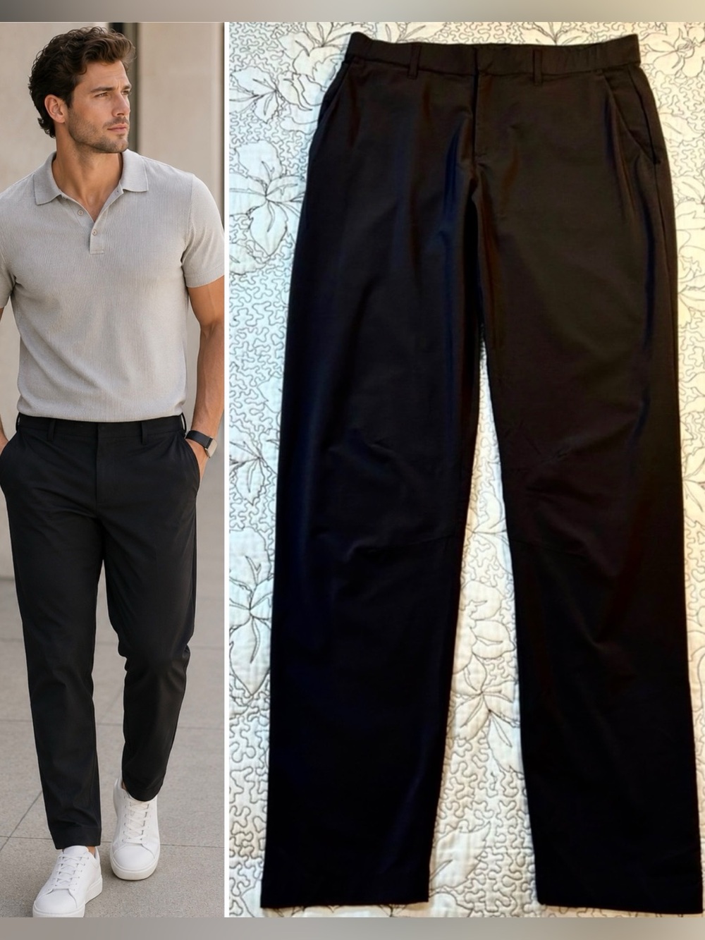 💥Fabletics The Only Pant Elevated Performance Pants in Black Men's 32x32💛